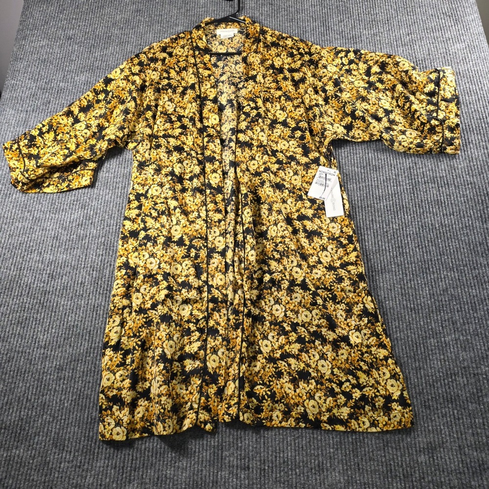 Treasure & Bond Black Bold Floral‎ Kimono Duster Wrap One Size NWT